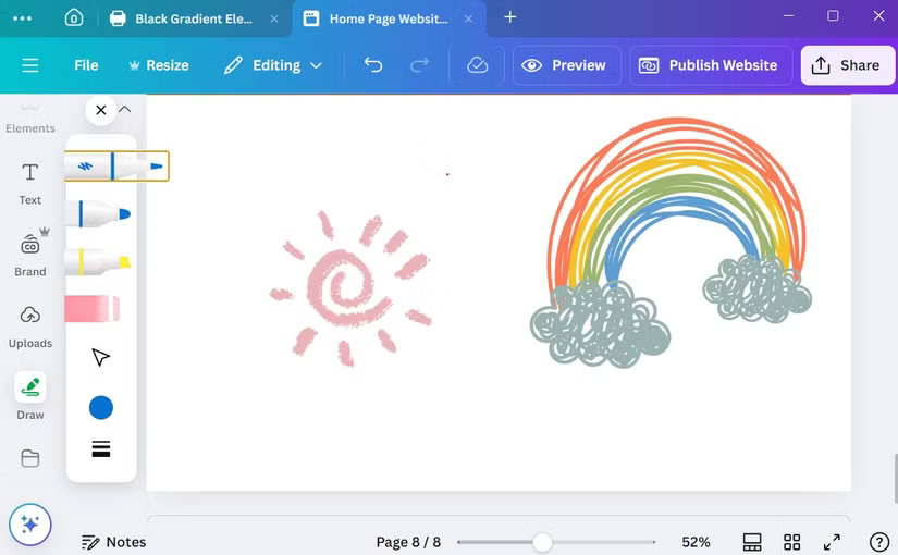 Vẽ trong ứng dụng desktop Canva