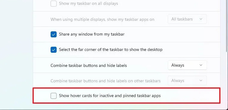 Cách tắt menu ứng dụng tại Taskbar Windows 11