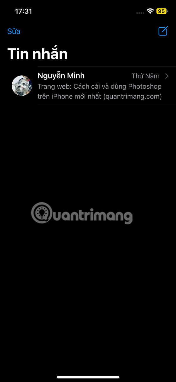 Giao diện nhắn tin trên iPhone
