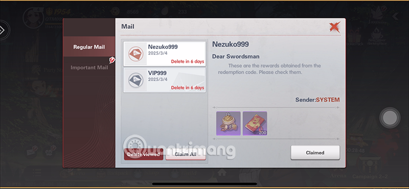 cách nhập code hỏa diệt