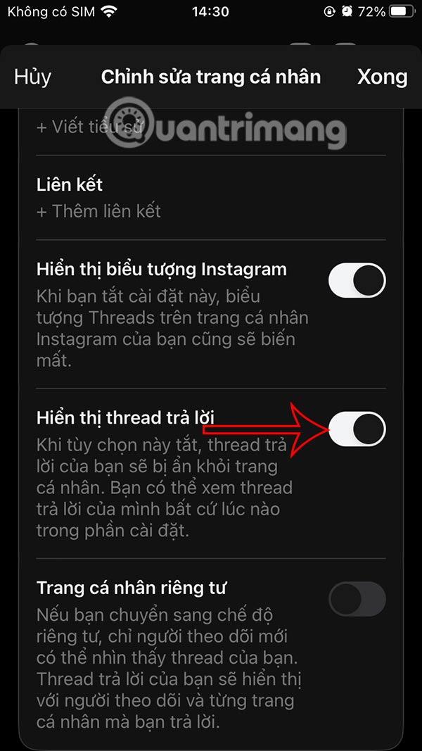 Ẩn Thread trả lời
