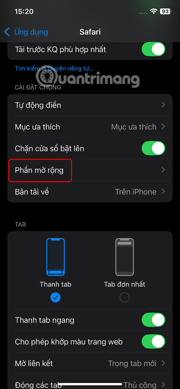 Phần mở rộng cho Safari