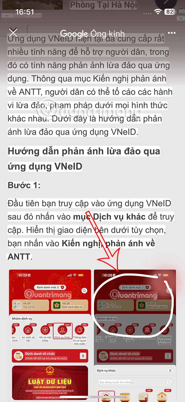 Khoanh vùng để tìm kiếm