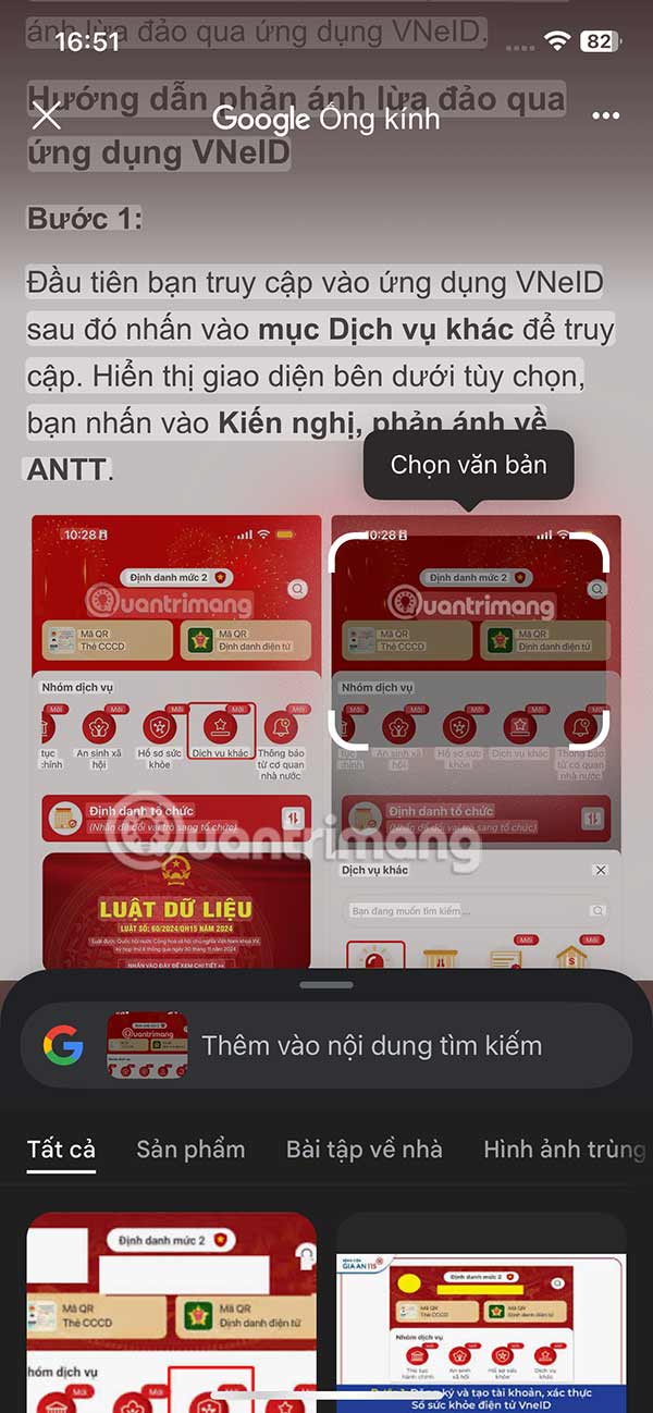 Tìm kiếm bằng Google Lens