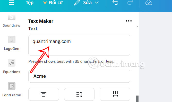 Lựa chọn font chữ 3D trên Canva