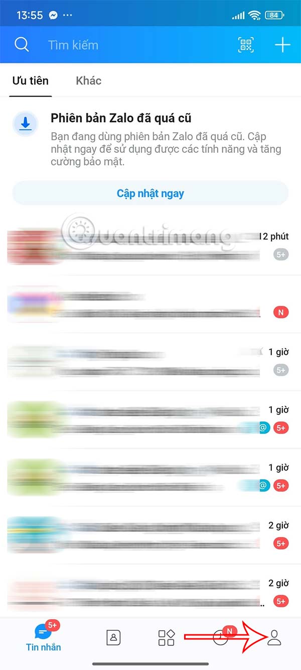 Giao diện Zalo