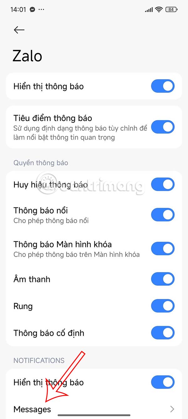 Chỉnh tin nhắn Zalo