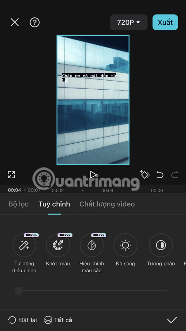 Chỉnh màu sắc video