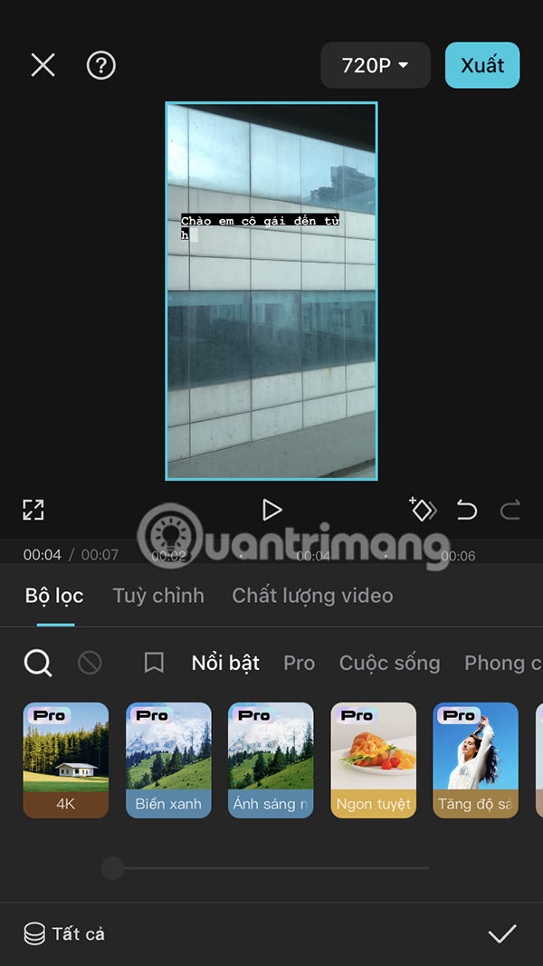 Bộ lọc màu video