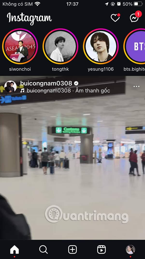 Giao diện Instagram