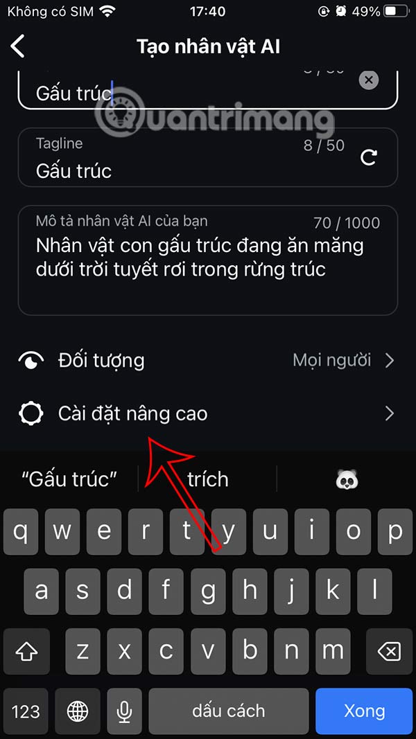 Cài đặt nâng cao