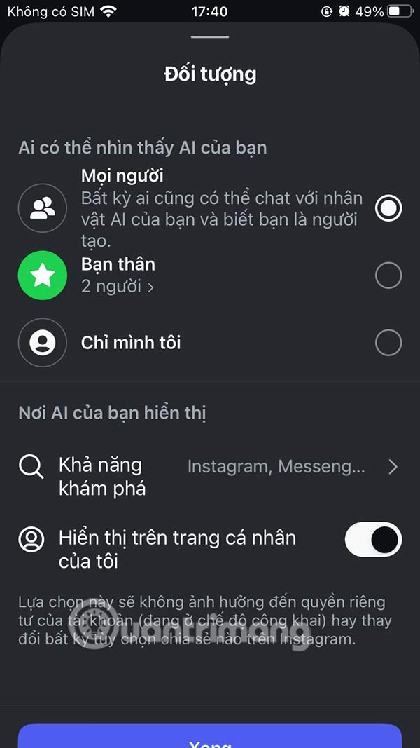 Chỉnh đối tượng nhìn thấy AI