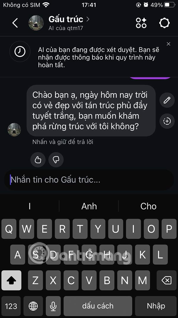 Chat với nhân vật AI