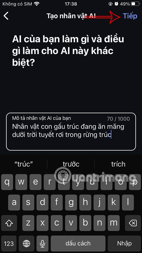 Tạo nhân vật AI