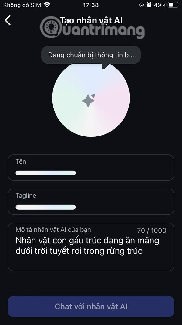 Qúa trình tạo nhân vật AI