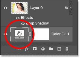 Nhấp đúp vào mẫu màu của fill layer Solid Color.