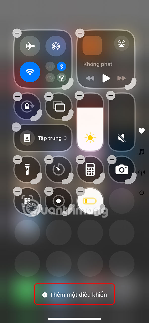 Thêm điều khiển trong Control Center