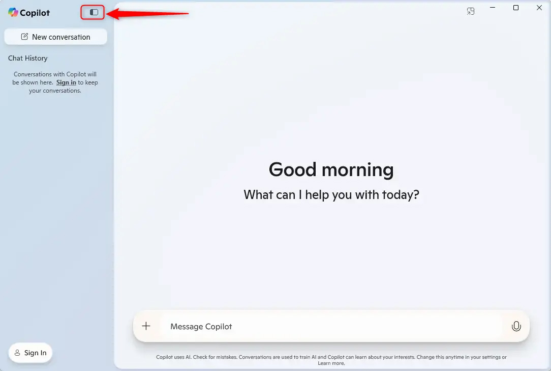 Giao diện Copilot Windows 11