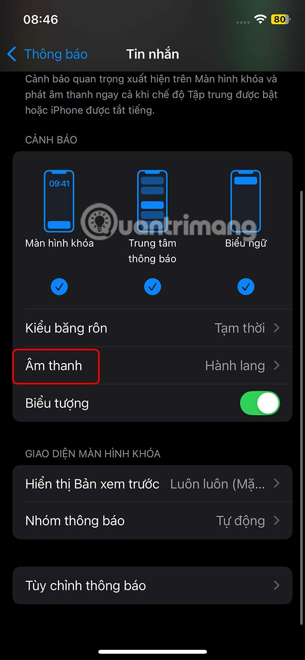 Chỉnh Âm báo tin nhắn iPhone