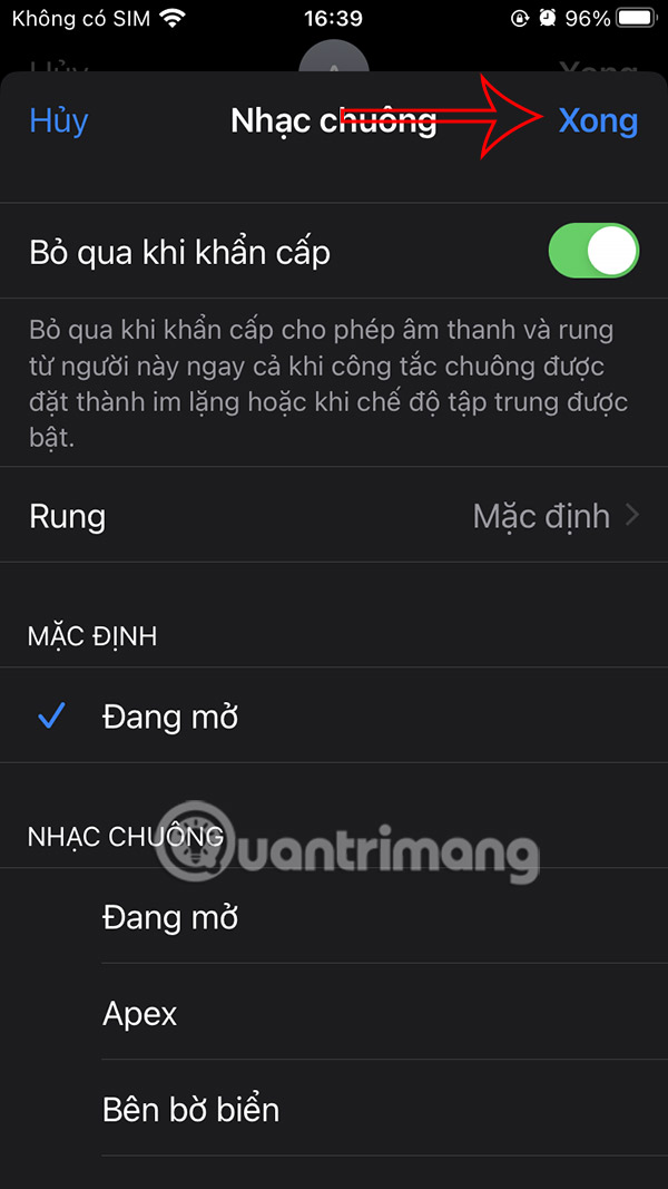 Lưu âm báo cuộc gọi khi khẩn cấp