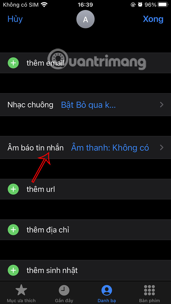 Chỉnh âm báo tin nhắn