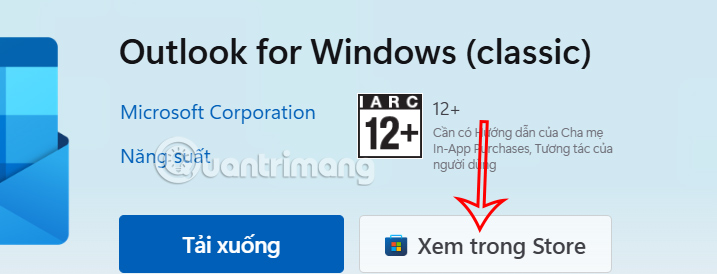 Mở ứng dụng Outlook