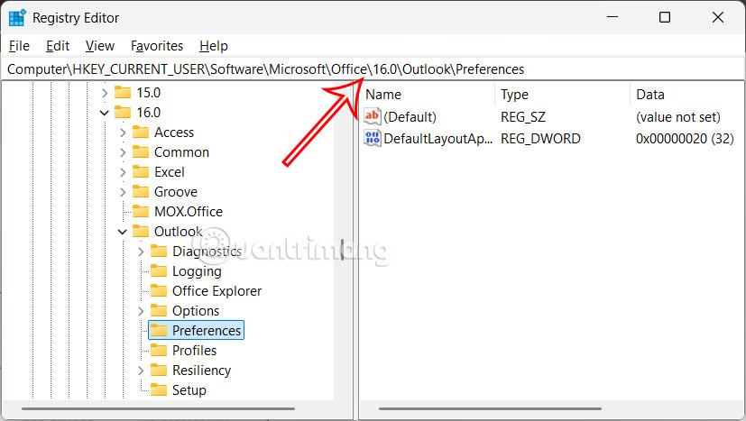 Chỉnh sửa registry editor Windows 11