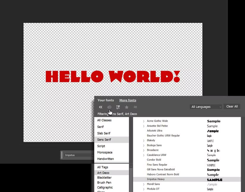 Xem trước Font Browser trong Adobe Photoshop