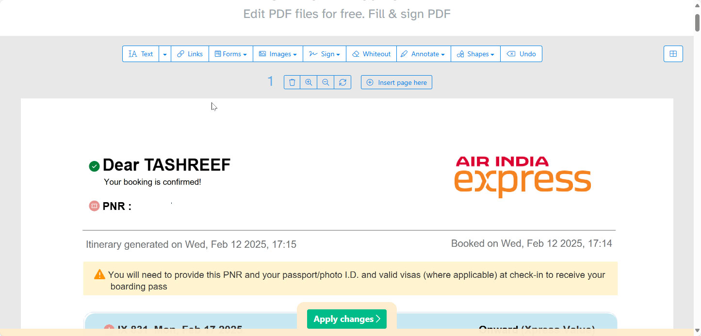 Chỉnh sửa tài liệu PDF trên Sejda Web Editor