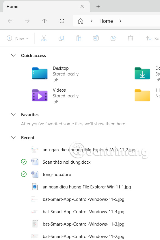 Ẩn ngăn điều hướng File Explorer Windows 11