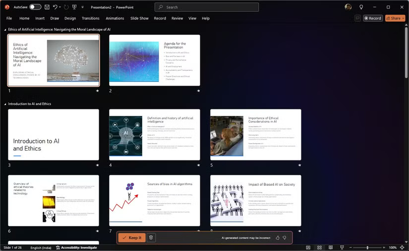 Tạo slide bằng Copilot trong PowerPoint