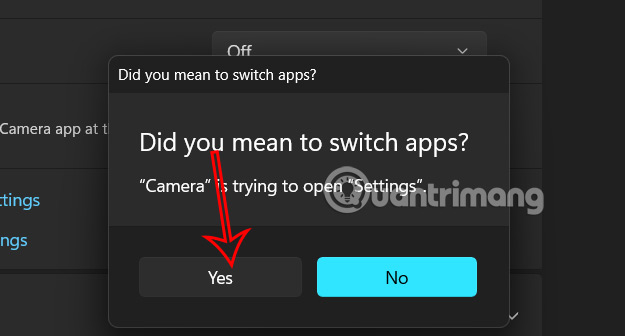 Truy cập cài đặt Cameras Windows 11