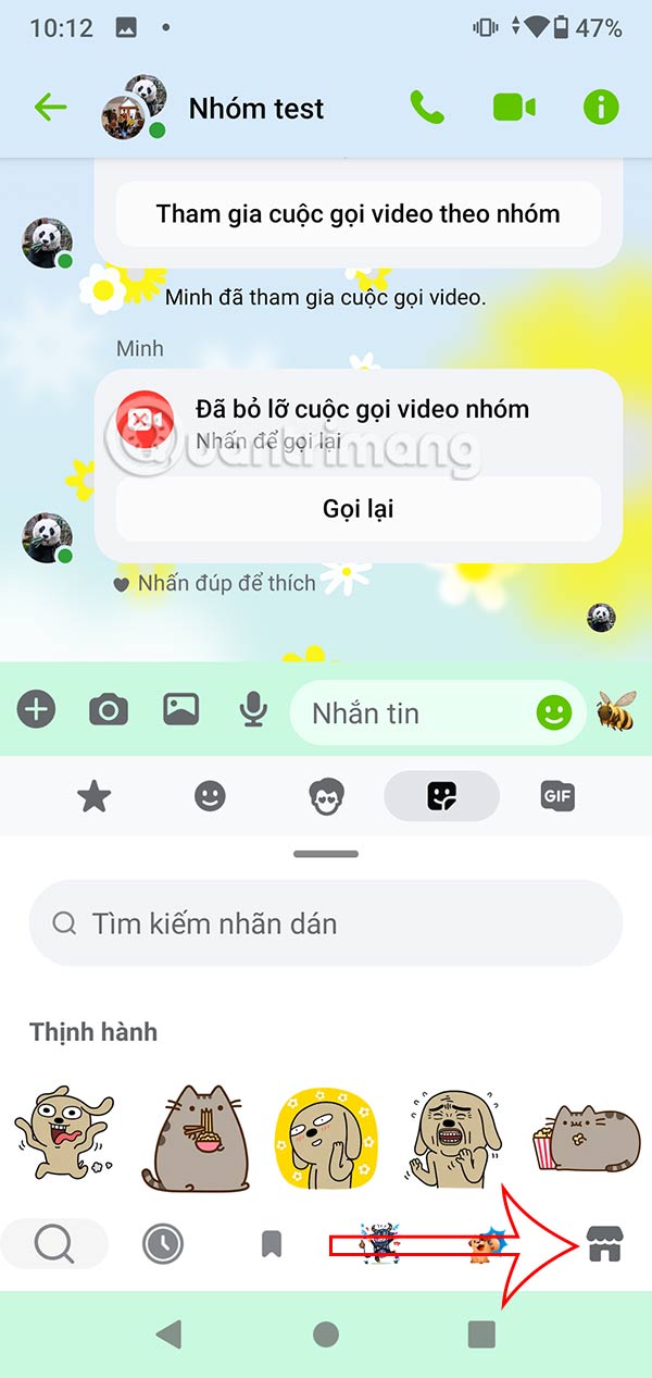Truy cập cửa hàng Messenger