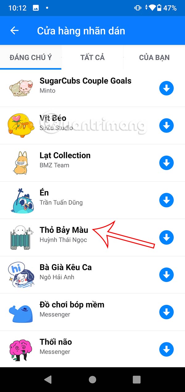 Bộ sticker Thỏ 7 Màu