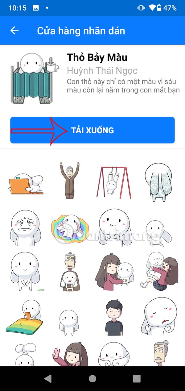 Tải sticker Thỏ 7 Màu
