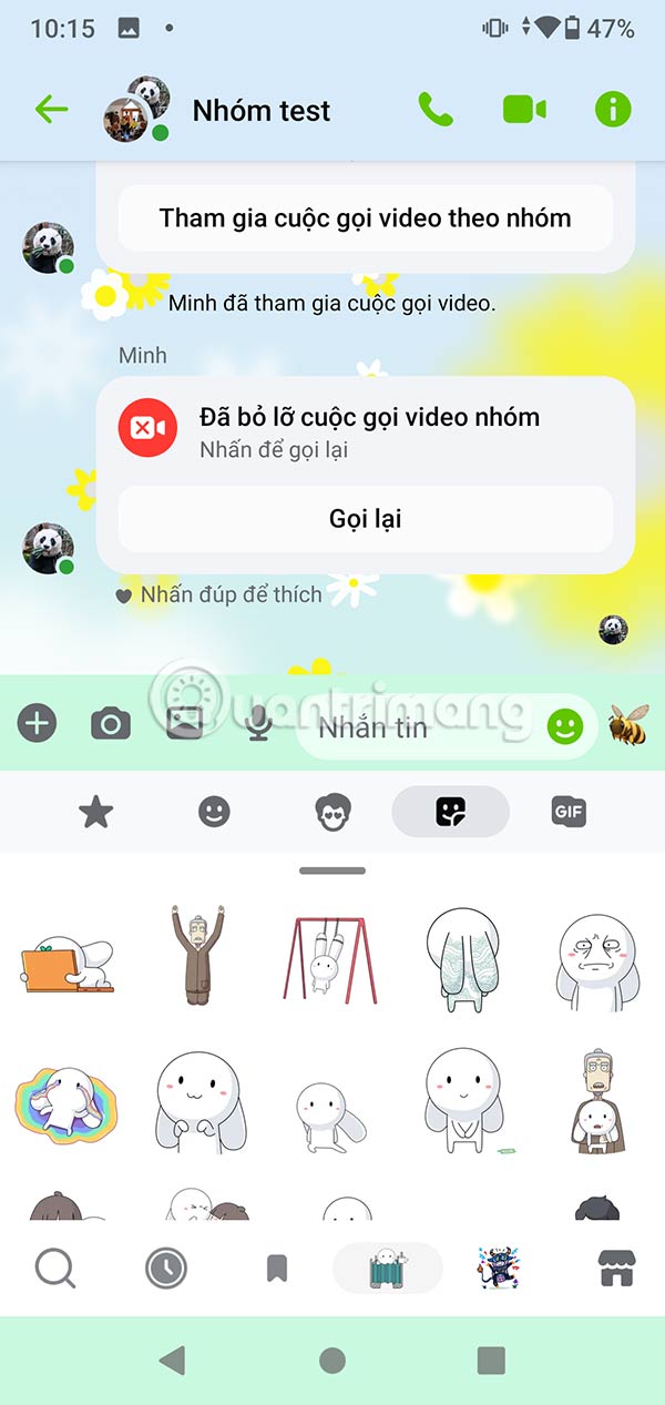 Sticker Thỏ 7 Màu Mesenger