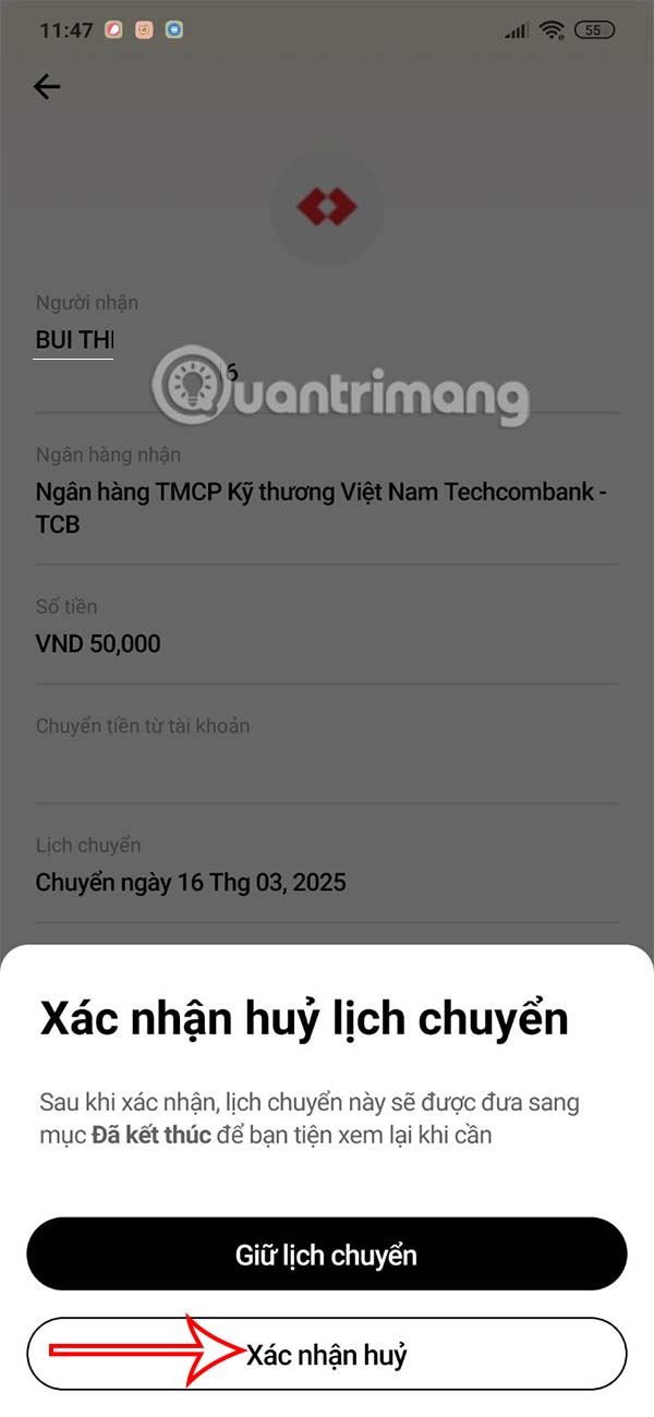 Hủy lịch hẹn