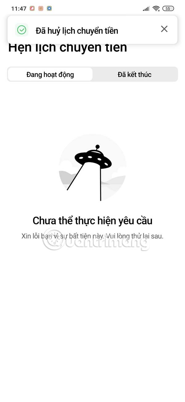 Đã hủy lịch hẹn
