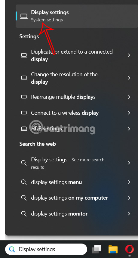 Tìm kiếm Display settings
