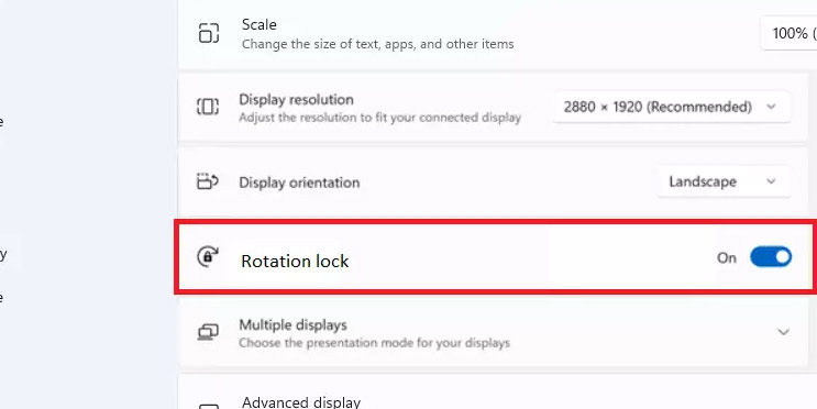 Xoay màn hình Windows 11 tự động