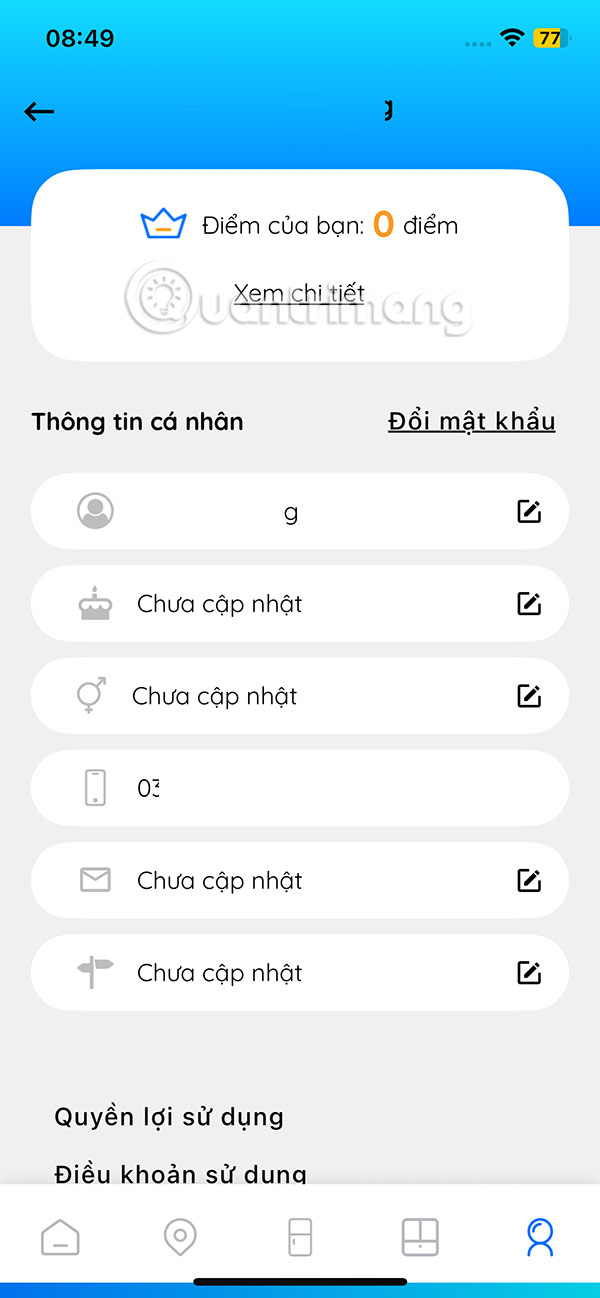 Đổi mật khẩu GS25