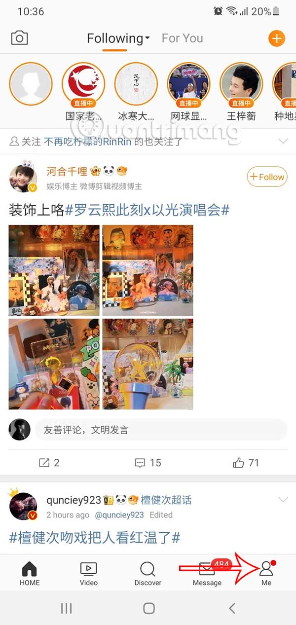 Giao diện Weibo