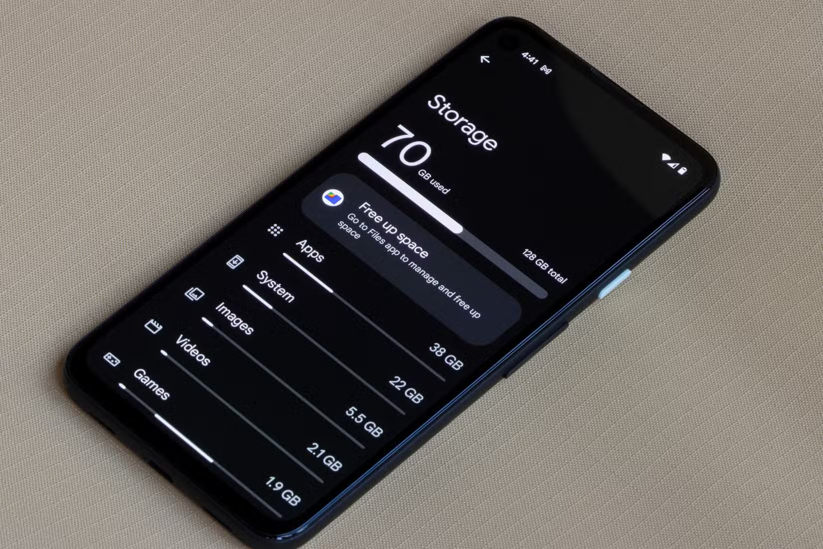 Menu lưu trữ trên điện thoại Android