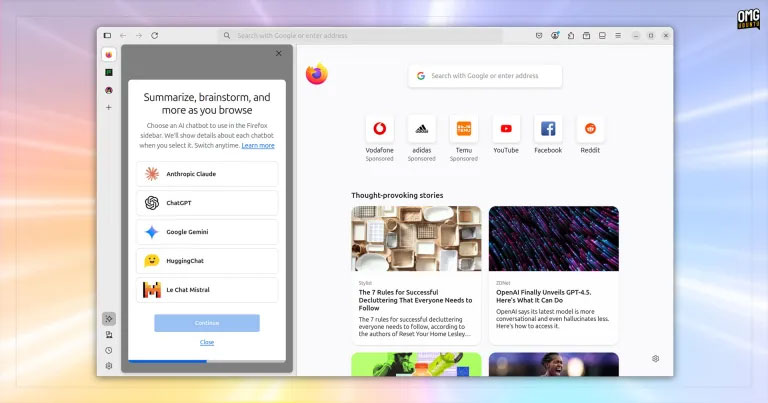 Cải tiến thanh bên Firefox 136 giúp truy cập dễ dàng hơn vào các tính năng như chatbot AI