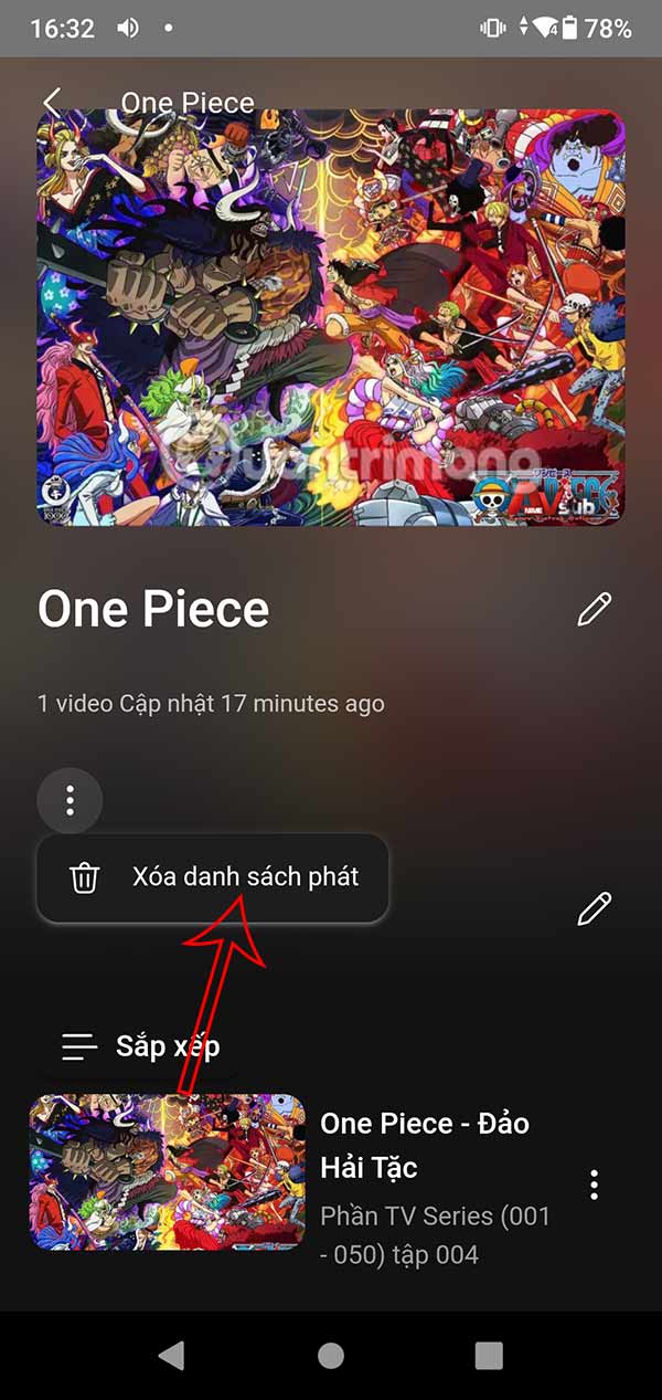 Xóa playlits AnimeVsub