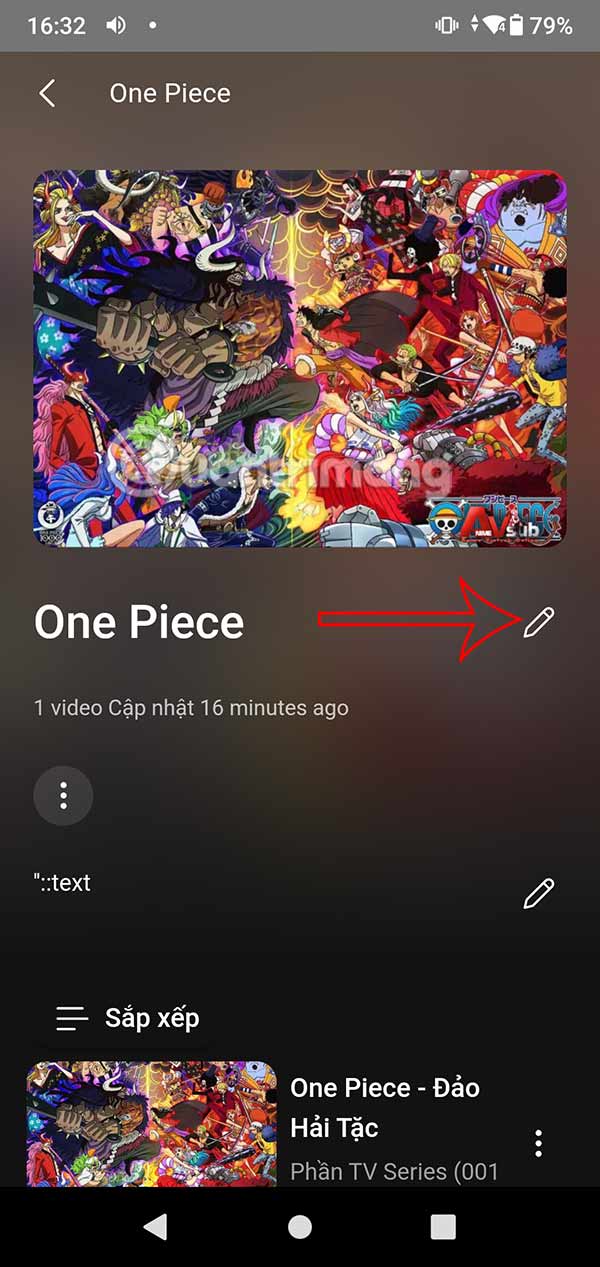 Chỉnh sửa tên playlist AnimeVsub