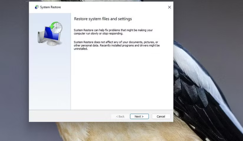 Cửa sổ System Restore