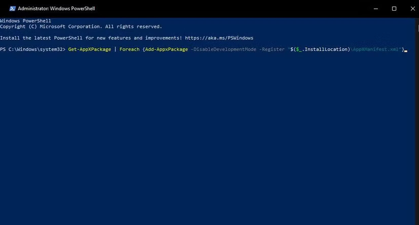 Lệnh PowerShell có thể sửa Task Manager