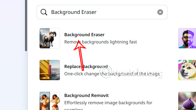 Background Eraser trên Canva 