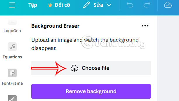Tải ảnh lên trên Canva